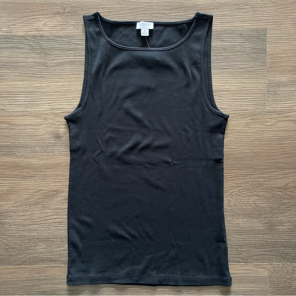 J. Crew Black Ribbed Knit Sleeveless Top